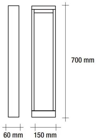 Vivida skyline paletto rettangolare led 8.5w 4000k