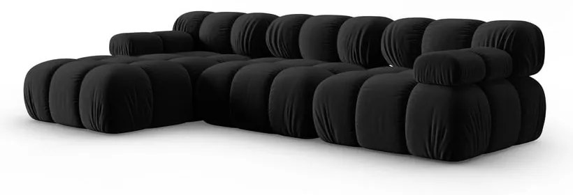 Divano in velluto nero 285 cm Bellis - Micadoni Home