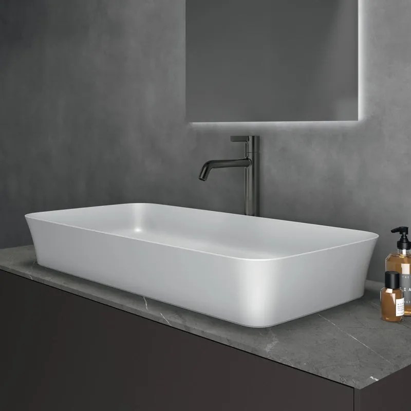 Lavabo da appoggio IDEAL STANDARD rettangolare piletta non inclusa in ceramica L 80 x H 12 x P 40 cm bianco piletta non inclusa