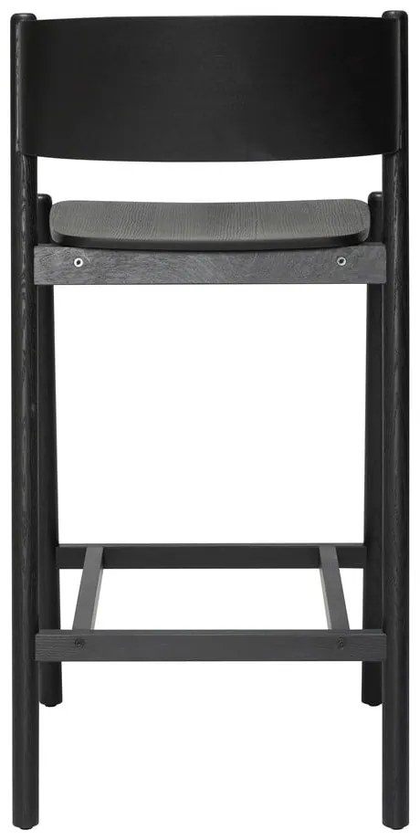 Sgabello da bar nero in legno di quercia altezza seduta 75 cm Oblique - Hübsch