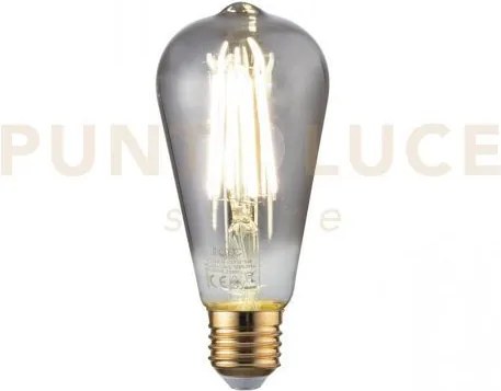Lampadina led filamento smoke attacco e27 8w 210lm 1800k 300° 64x14...