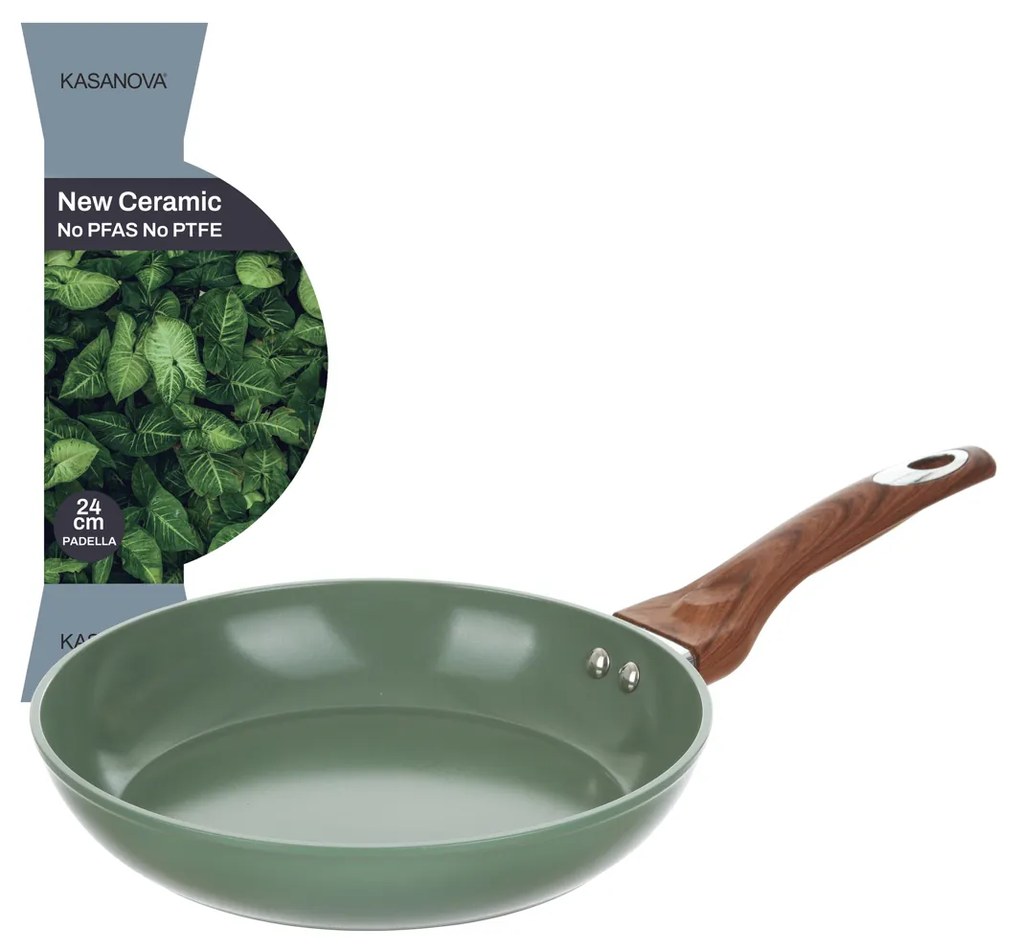 Padella 24 cm in ceramica verde New Ceramic