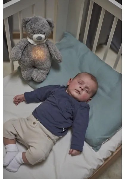 Nattou - Compagno di coccole con melodia e luce SLEEPY BEAR 4in1 grigio