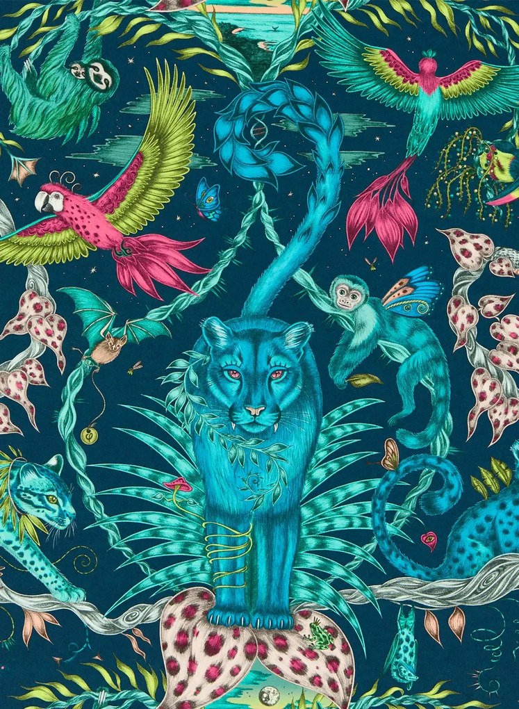Clarke & Clarke Carta da parati Bosque Dreams - Navy
