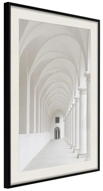 Poster  White Colonnade  Cornice Quadri Cornice nera con pass-partout, Larghezza x Altezza Home decor 40x60