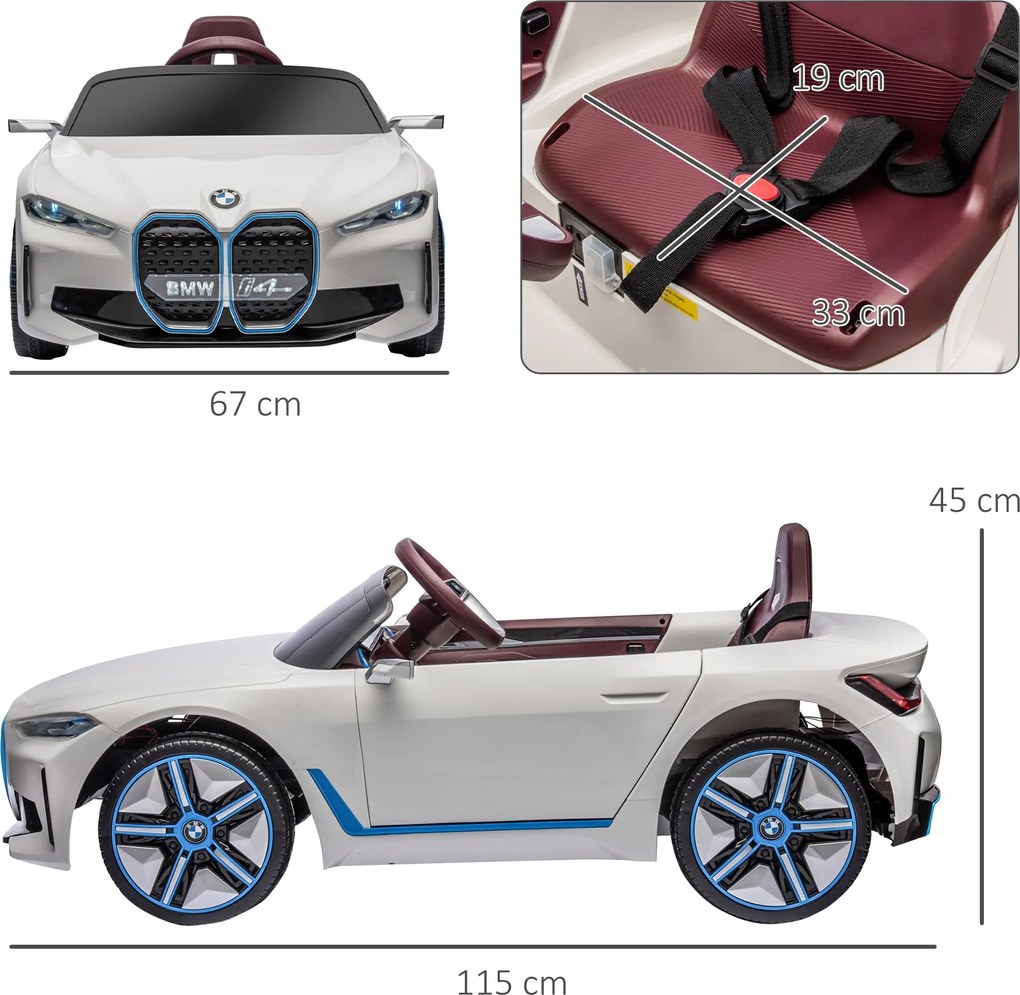 Macchina Elettrica per Bambini 12V con Licenza BMW I4 Bianca...