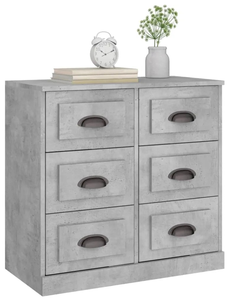 Credenza grigio cemento 70x35,5x67,5 cm in legno multistrato