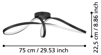 Eglo 901158-Plafoniera dimmerabile RGBW CALAROSSA-Z LED/22W/230V nero