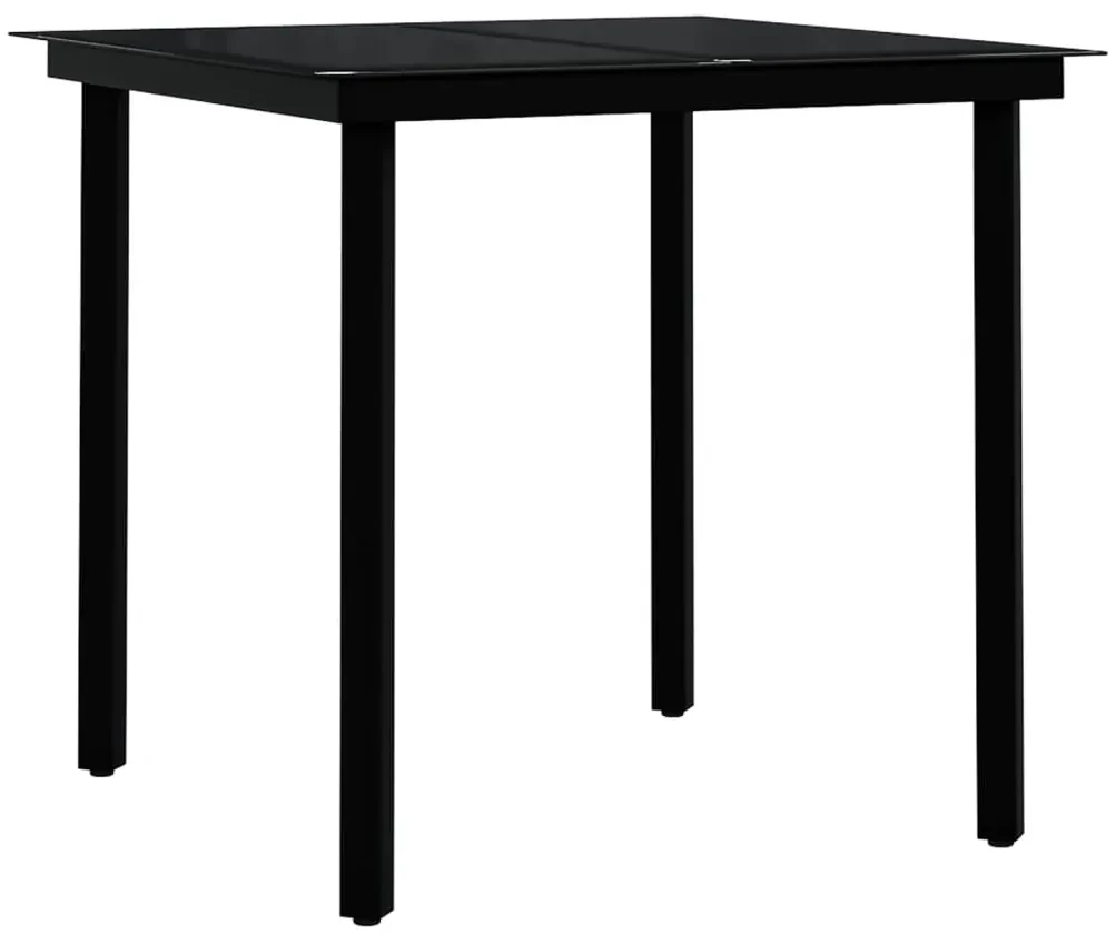 Set mobili da pranzo per giardino 3 pz nero