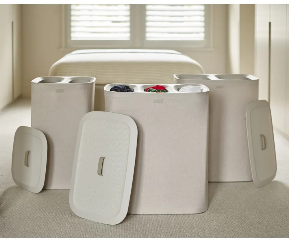 Cesta per il bucato beige in tessuto 2x45 l Tota – Joseph Joseph