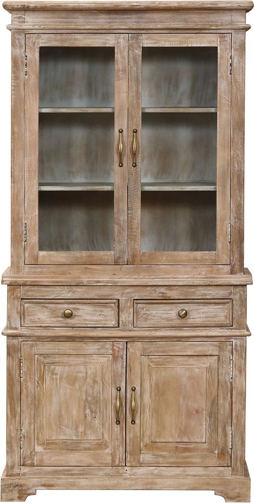 ALTER - credenza con vetrina in legno di mango