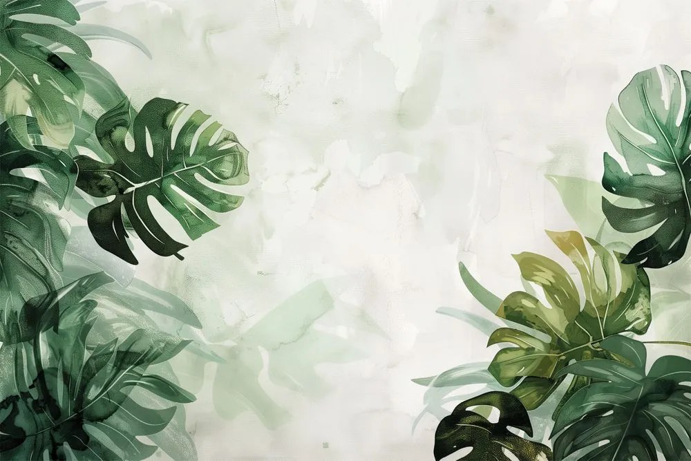 Carta da parati – Monstera acquerello