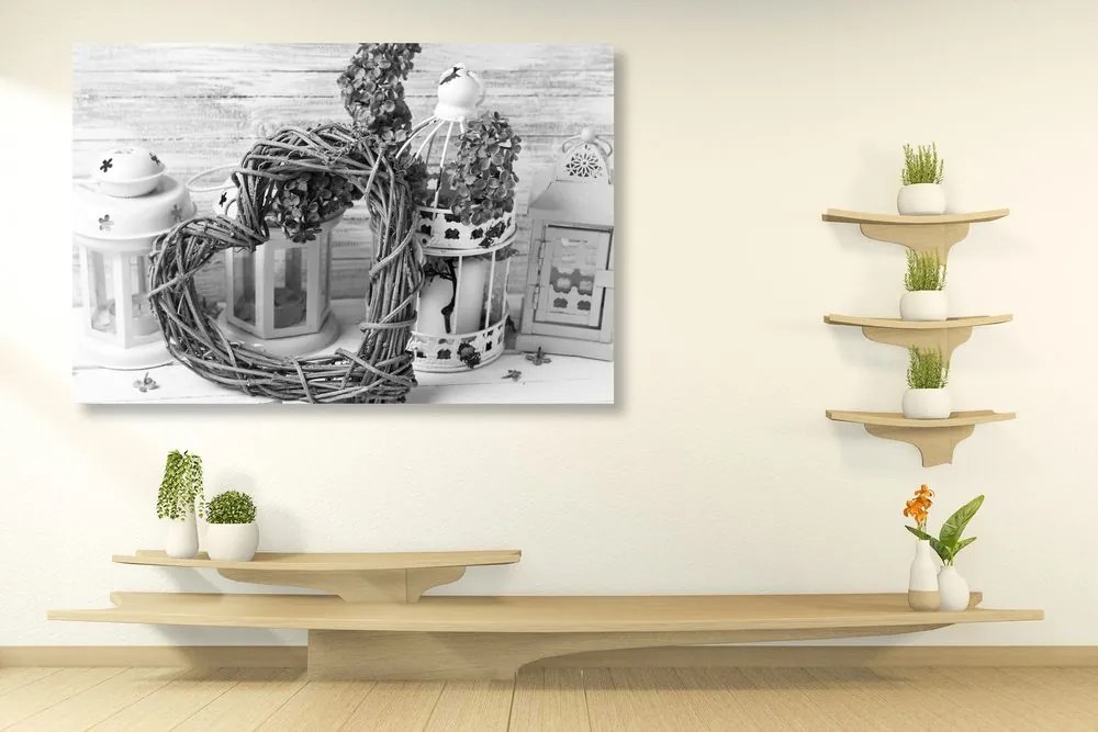 Quadro su tela – In atmosfera vintage in bianco e nero