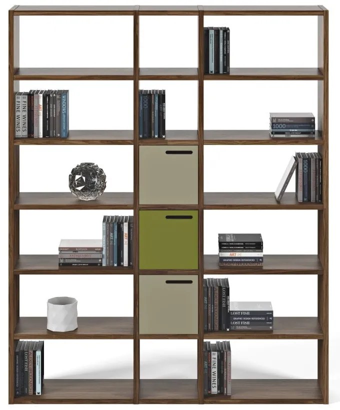 Libreria in noce 182x224 cm Pombal - TemaHome