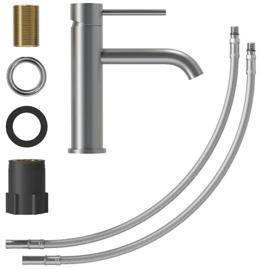 Miscelatore per lavabo SOVANG 18,3 cm, grigio opaco con verniciatura a polvere