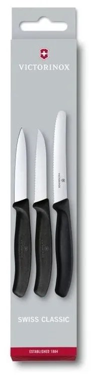 Victorinox - Set 3 coltelli da cucina per verdure, nero
