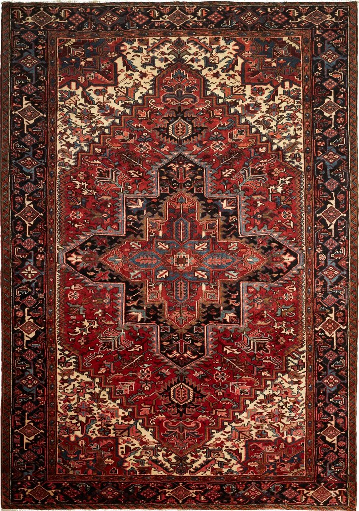 Heriz Tappeto persiano 350 x 250 Rosso (Iran) Annodato A Mano