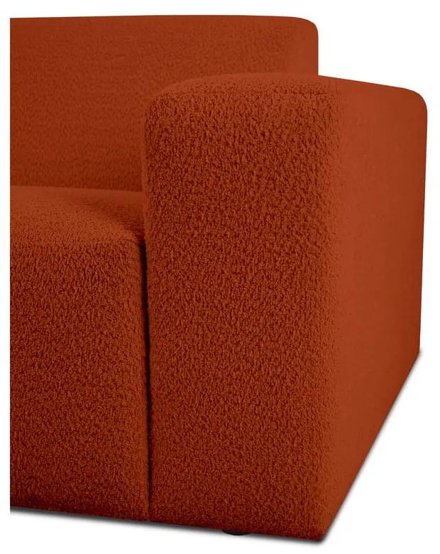Modulo divano in tessuto bouclé color mattone (angolo destro) Roxy - Scandic