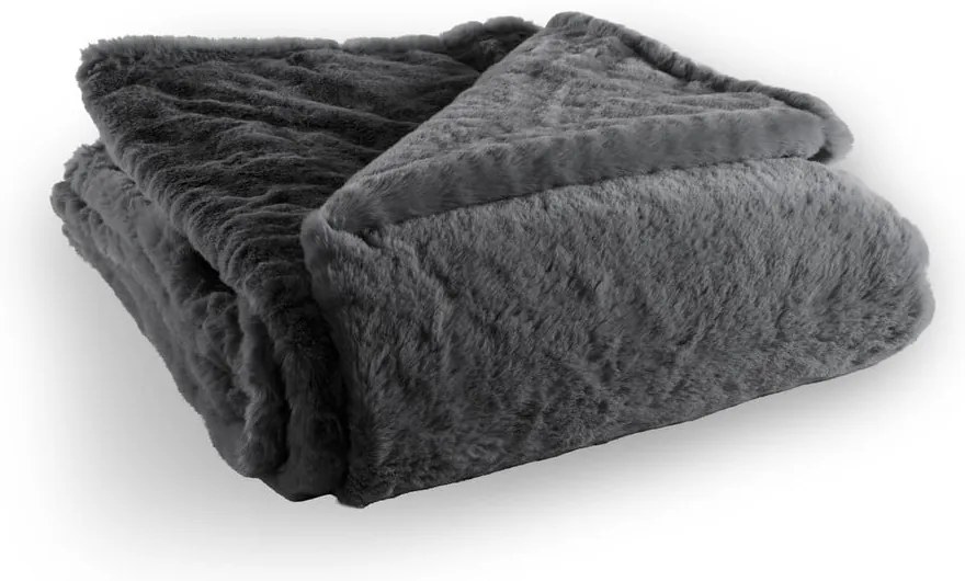 Coperta grigia in pelliccia finta 150x200 cm Ruby – Tiseco Home Studio