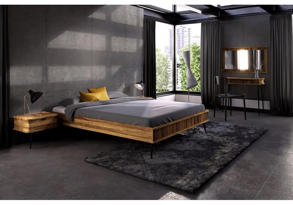 Letto matrimoniale in rovere 140x200 cm Kula - The Beds