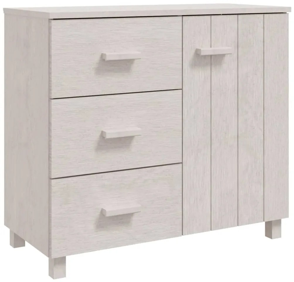 Credenza hamar bianca 90x40x80 cm in legno massello di pino