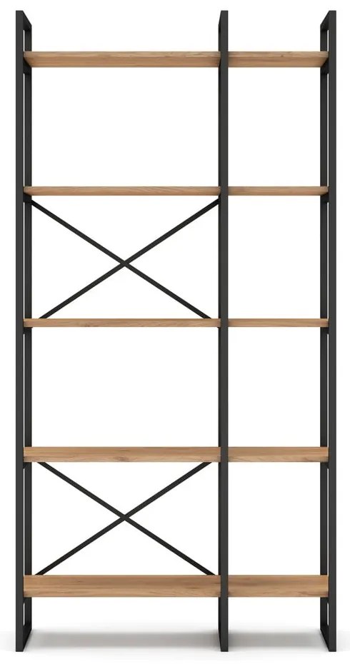 Scaffale in rovere nero/naturale 87,5x175 cm Dusan - Marckeric