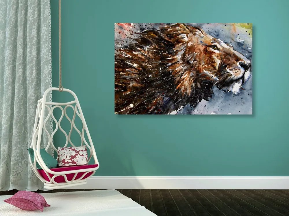 Quadro su tela – Re degli animali in acquerello