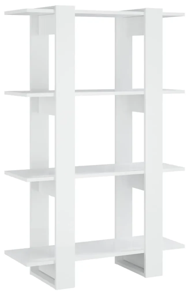 Libreria/divisorio bianco lucido 80x30x123,5 cm
