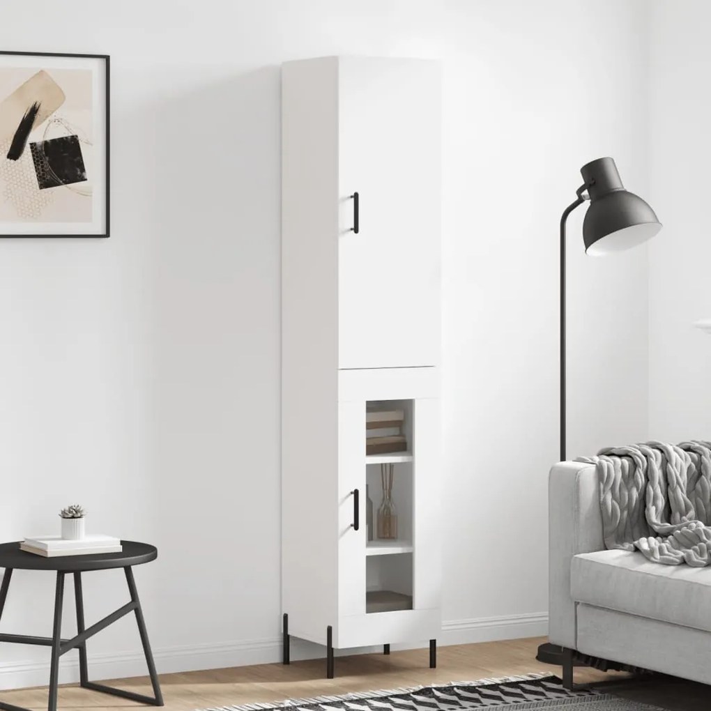 Credenza Bianca 34,5x34x180 Cm İn Legno Multistrato /