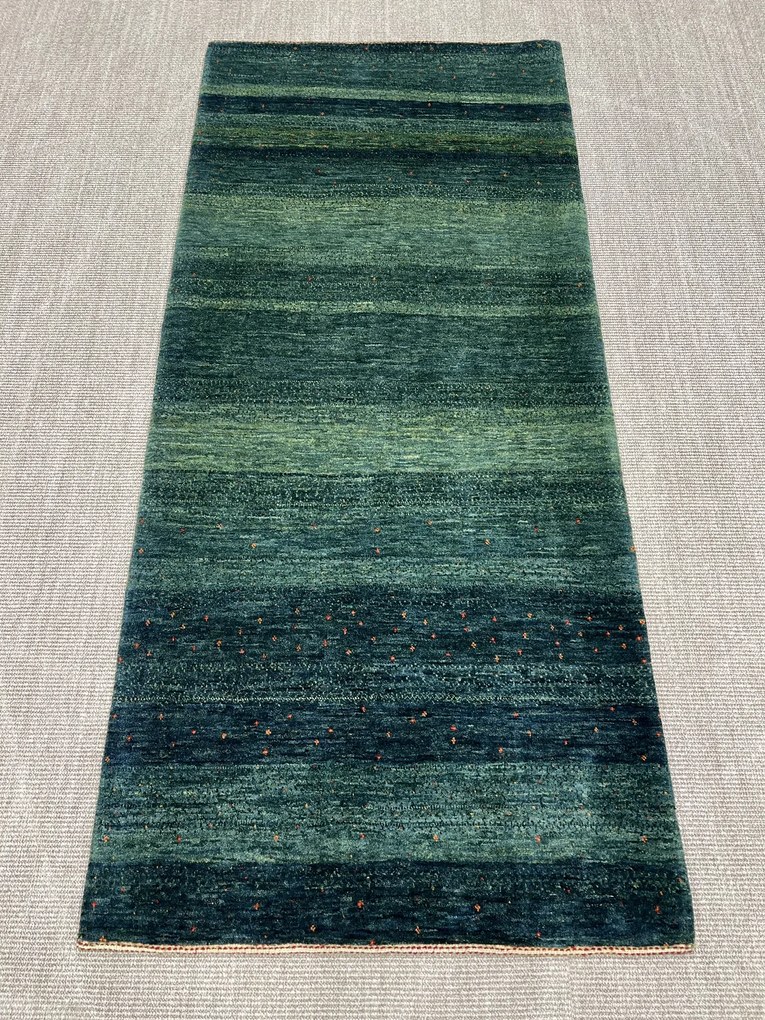 Loribaft Tappeto 100x210 Verde (Iran) Annodato A Mano