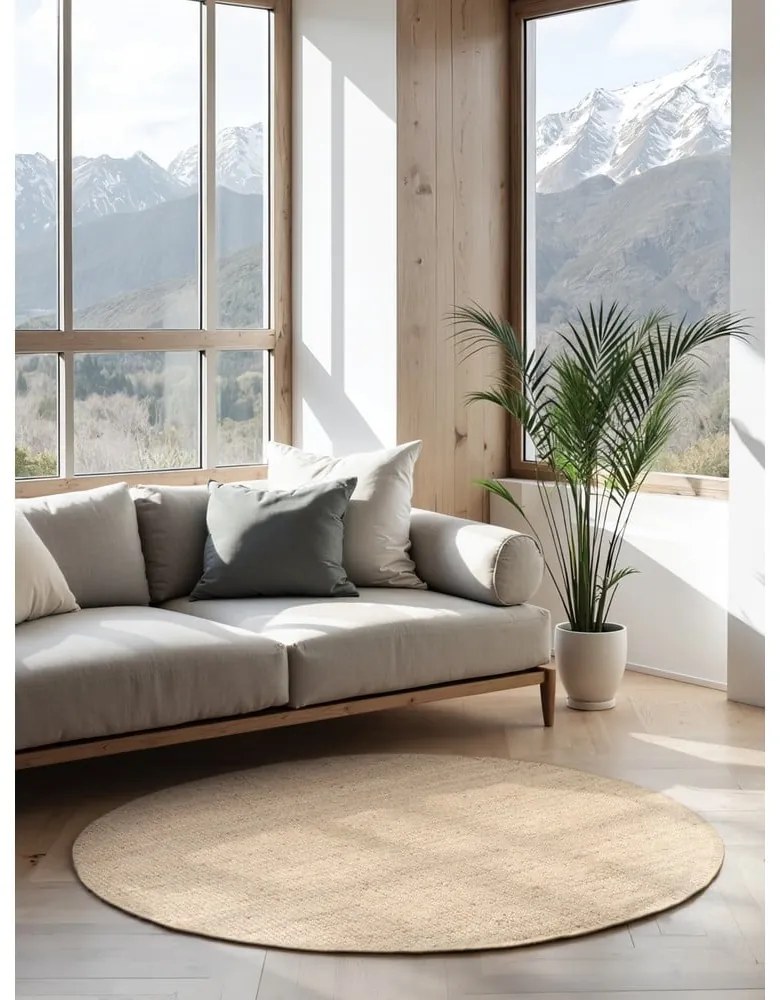 Tappeto rotondo color crema in iuta ø 160 cm Bouclé Jaipur – Hanse Home