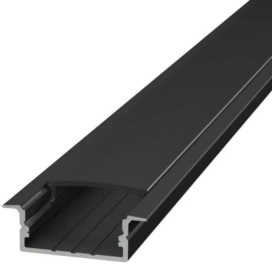 Profilo Incasso per Doppia Striscia LED 1m e 2m - NERO Variante Lunghezza Profilo 2 metro