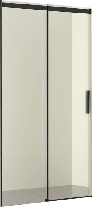 Porta doccia scorrevole L 139-141 cm x H 195 cm per nicchia in vetro trasparente SP. 6 mm, profilo nero