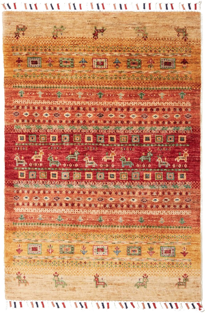 Gabbeh Tappeto 80 x 110 Rosa (Pakistan) Tessuto A Mano