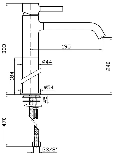 Miscelatore monocomando lavabo con prolunga cromo Zucchetti Pan Zp6219