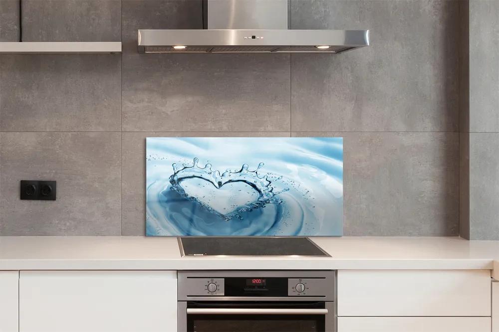Pannello paraschizzi cucina Gocce d'acqua a un cuore 100x50 cm