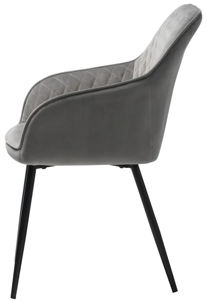 Sedia da pranzo in velluto grigio Milton - Unique Furniture