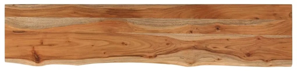Mensola muro 100x20x2,5cm rettangolare legno acacia bordi vivi