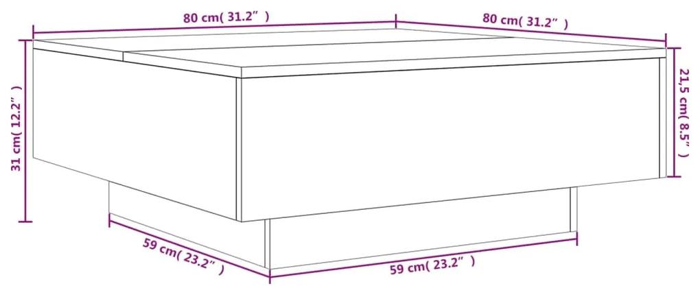 Tavolino da Salotto Grigio Sonoma 80x80x31 cm Legno Multistrato