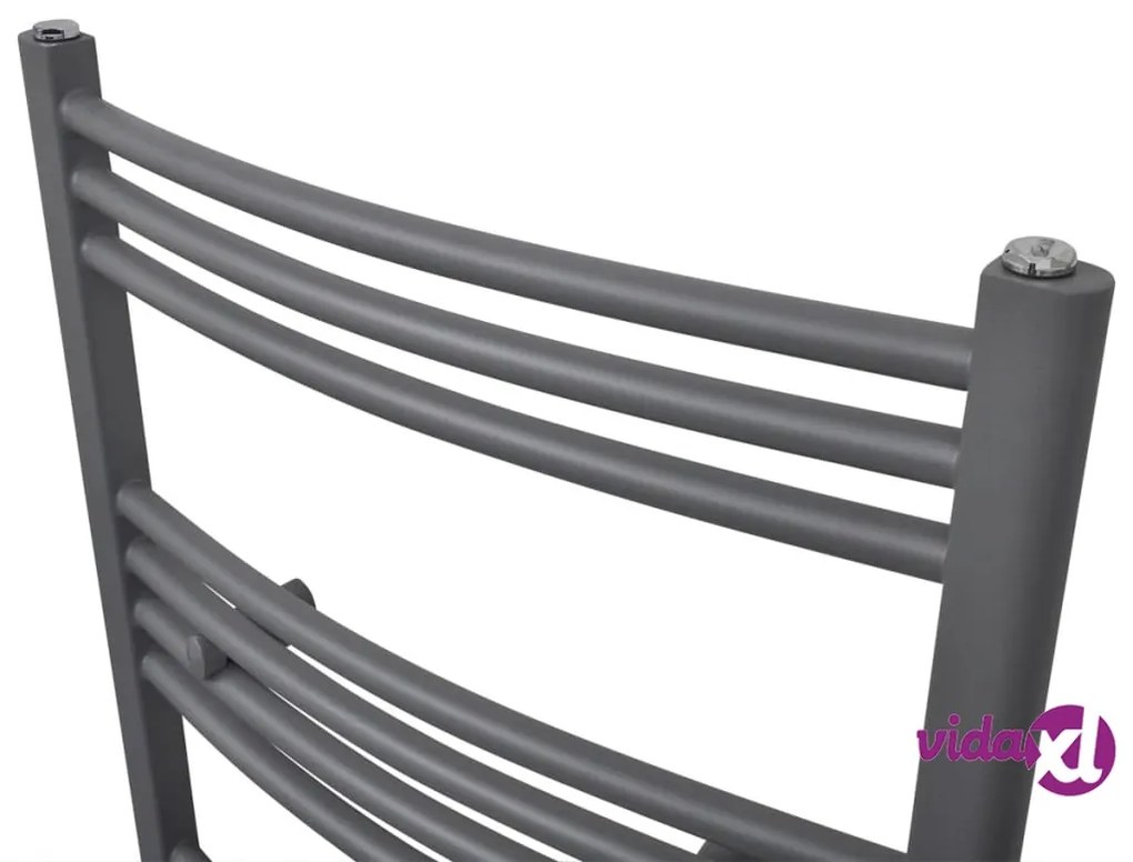 vidaXL Radiatore Centrale Portasciugamano Curvo Grigio 500 x 1160 mm