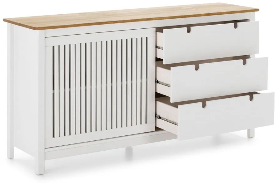 Cassettiera in legno bianco Bruna - Marckeric
