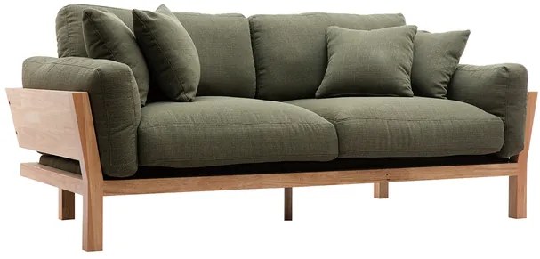Divano sfoderabile in stile scandinavo 3 posti kaki KYO