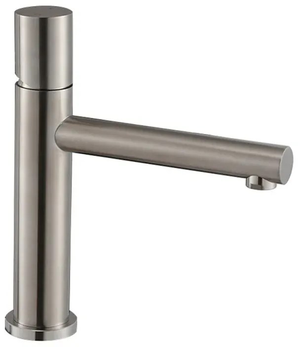 Miscelatore lavabo satinato senza leva in acciaio inox Gemini