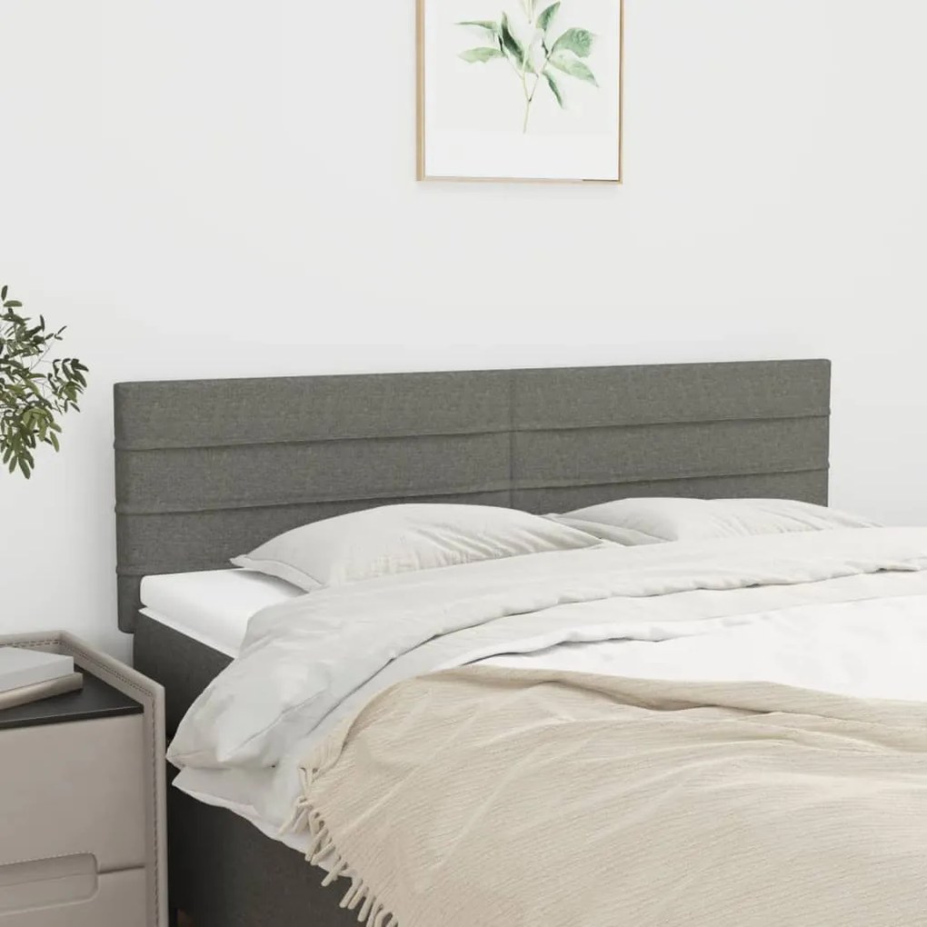 Testiere 2 Pz Grigio Scuro 72x5x78/88 Cm İn Tessuto /