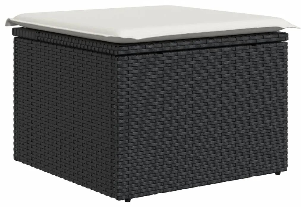 Set divani da giardino con cuscini 7pz nero polyrattan