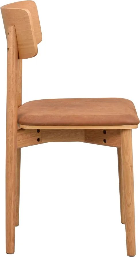 Sedie da pranzo in similpelle in colore marrone cognac-naturale in set di 2 pezzi Wolcott - Rowico