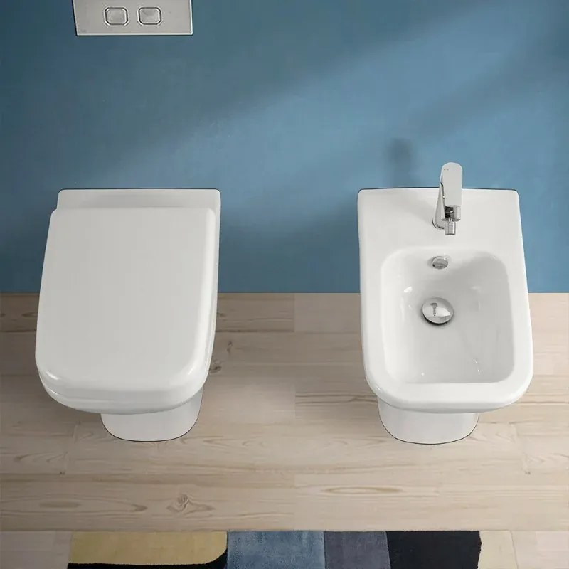 Copriwater originale serie Square in termoindurente bianco
