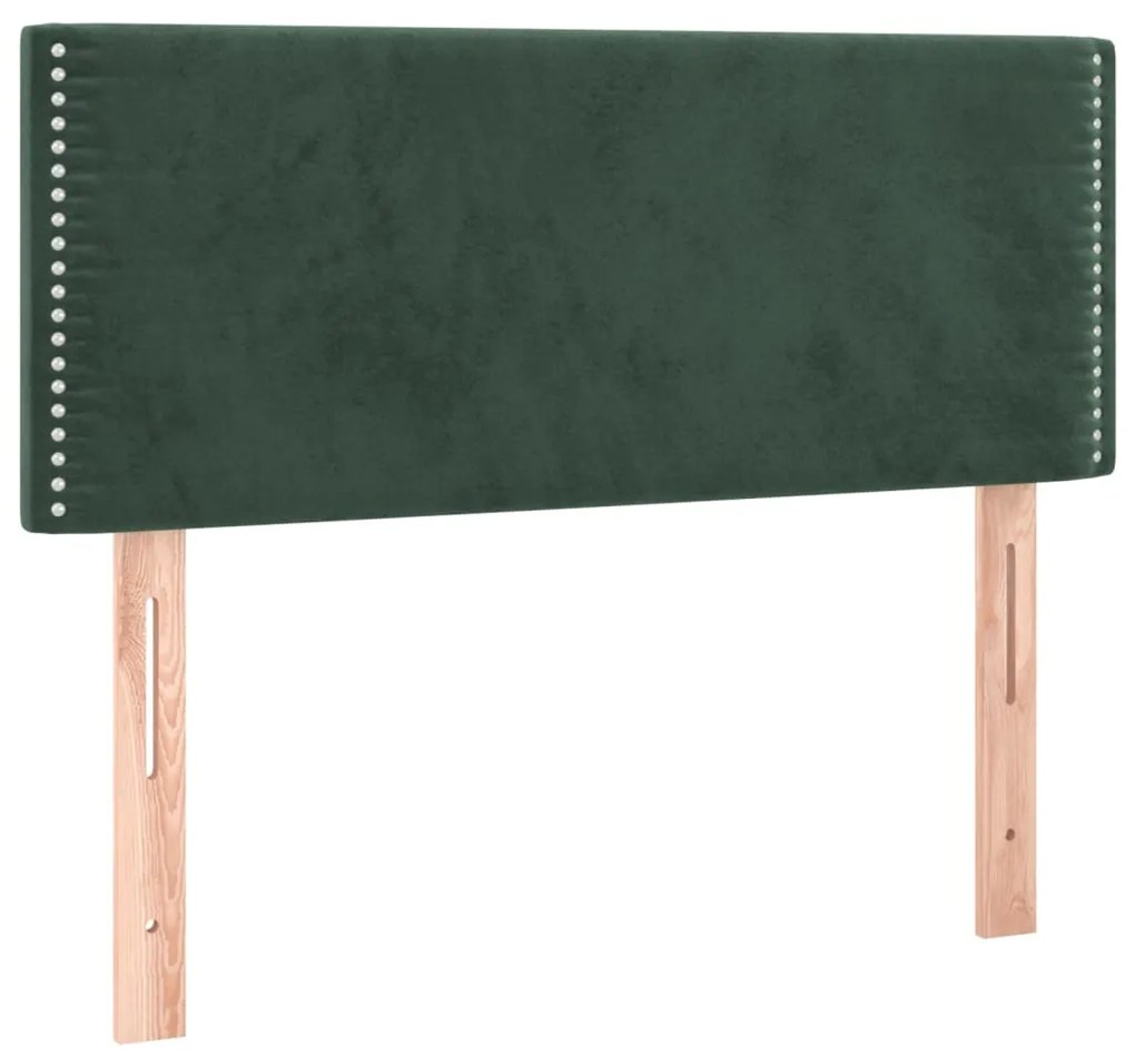 Giroletto a Molle con Materasso Verde Scuro 90x190 cm Velluto