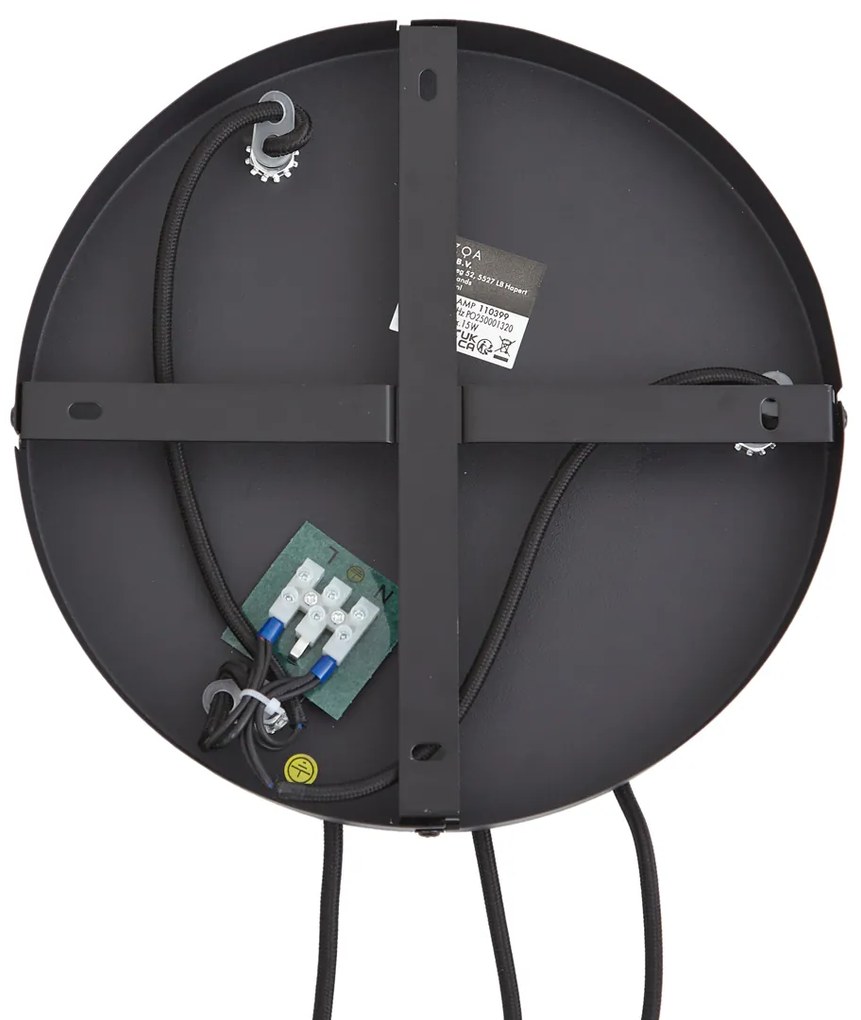 Lampada a sospensione di design nera con vetro fumé 3 luci - Ana