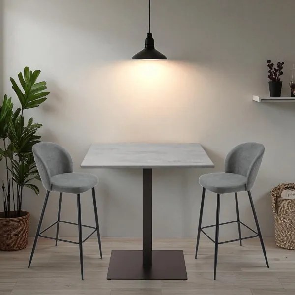 Sgabello in tesssuto Antracite con struttura in metallo MEGGIE 2 pezzi